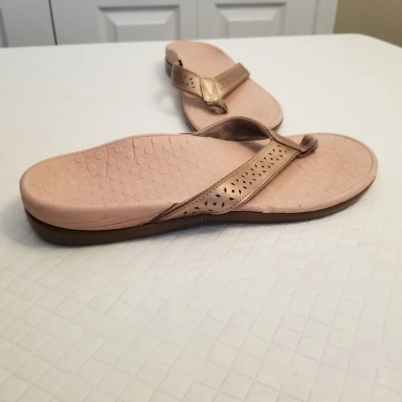 VIONIC Tieperf  Rose Gold Thongs Flip Flop Sandals 10.5 By Measurement - Picture 7 of 10
